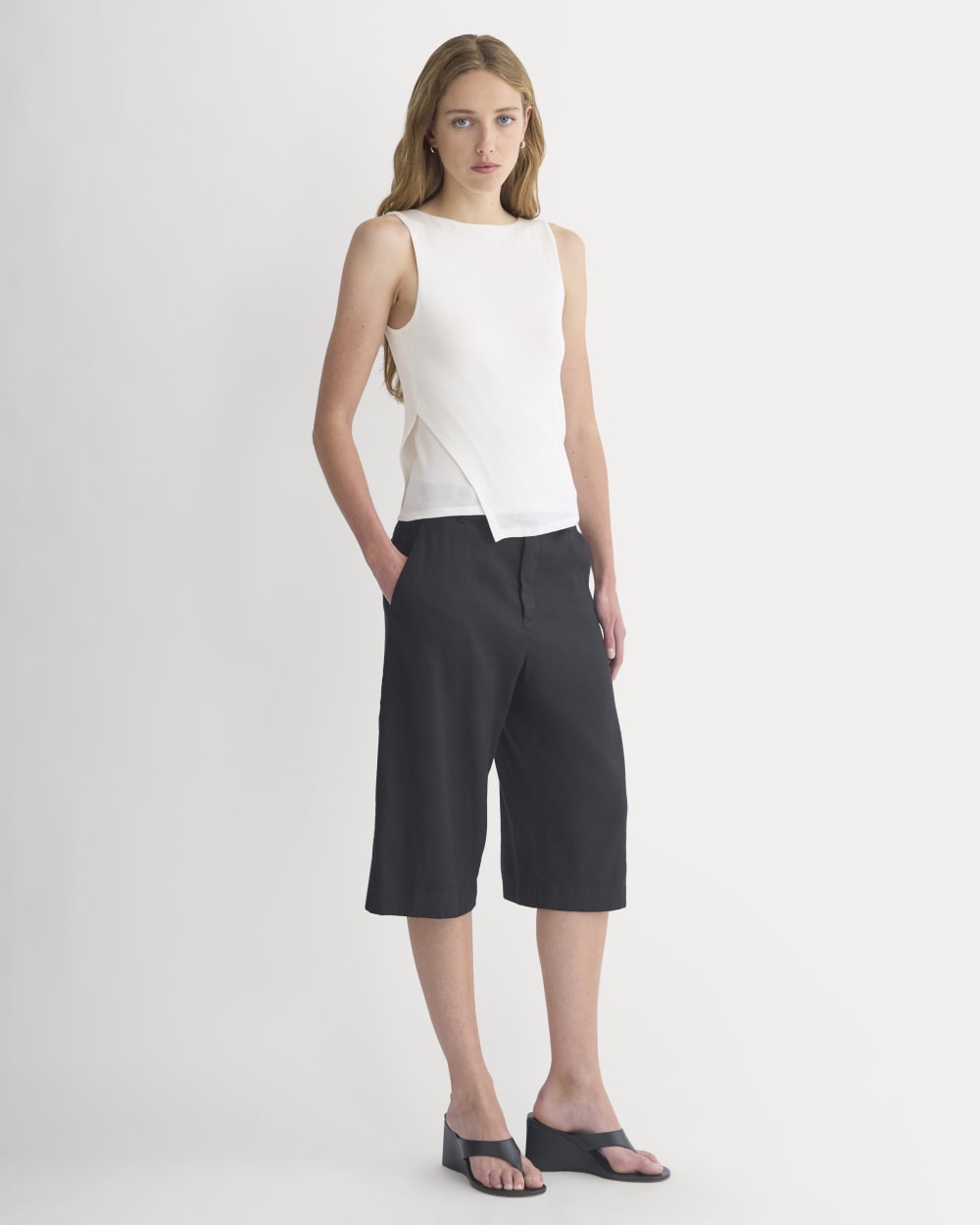 Tissue Boatneck Tank with Side Tie | Bone