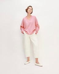 The Cozy-Stretch V-Neck Sweater | Pink Peony