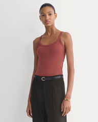 Soft Stretch U-Neck Tank | Henna Red
