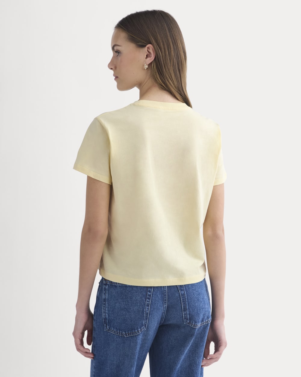 The Box-Cut Tee in Essential Cotton | Double Cream | No Pocket