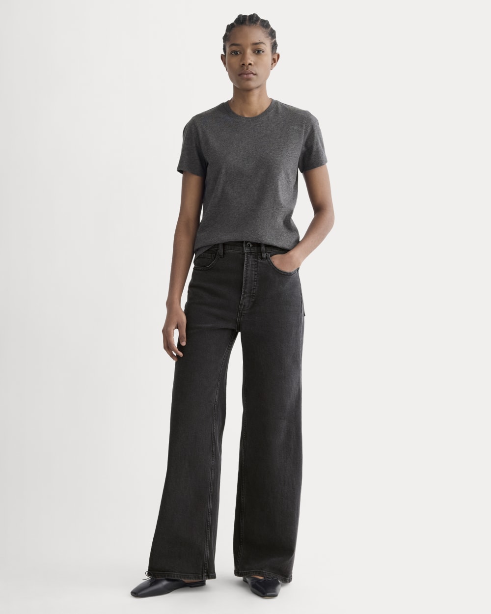 The Slim Crew in Essential Cotton | Heathered Soot