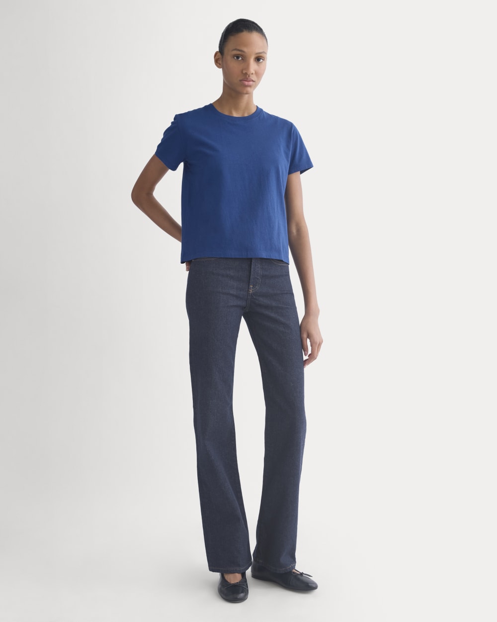The Box-Cut Tee in Essential Cotton | Estate Blue | No Pocket