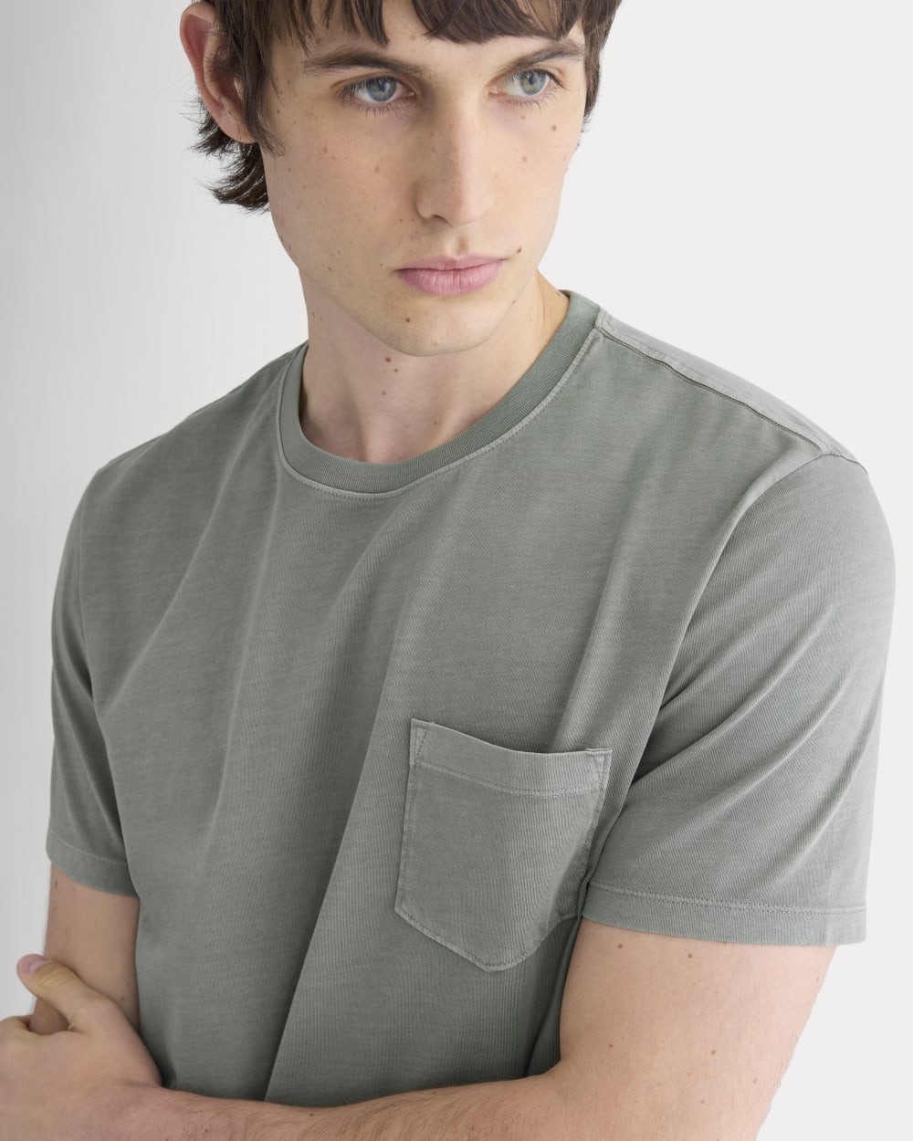 The Essential Organic Garment-Dyed Crew | Agave Green