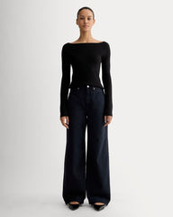 The Knit Boatneck Top | Black
