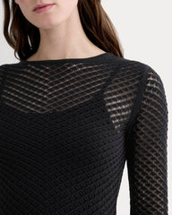 The Lace Knit Mini Dress | Black