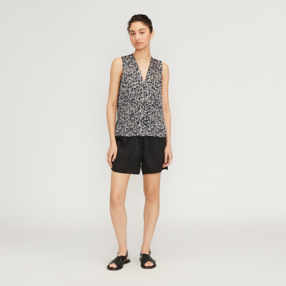 The Satin V-Neck Top | Splatter
