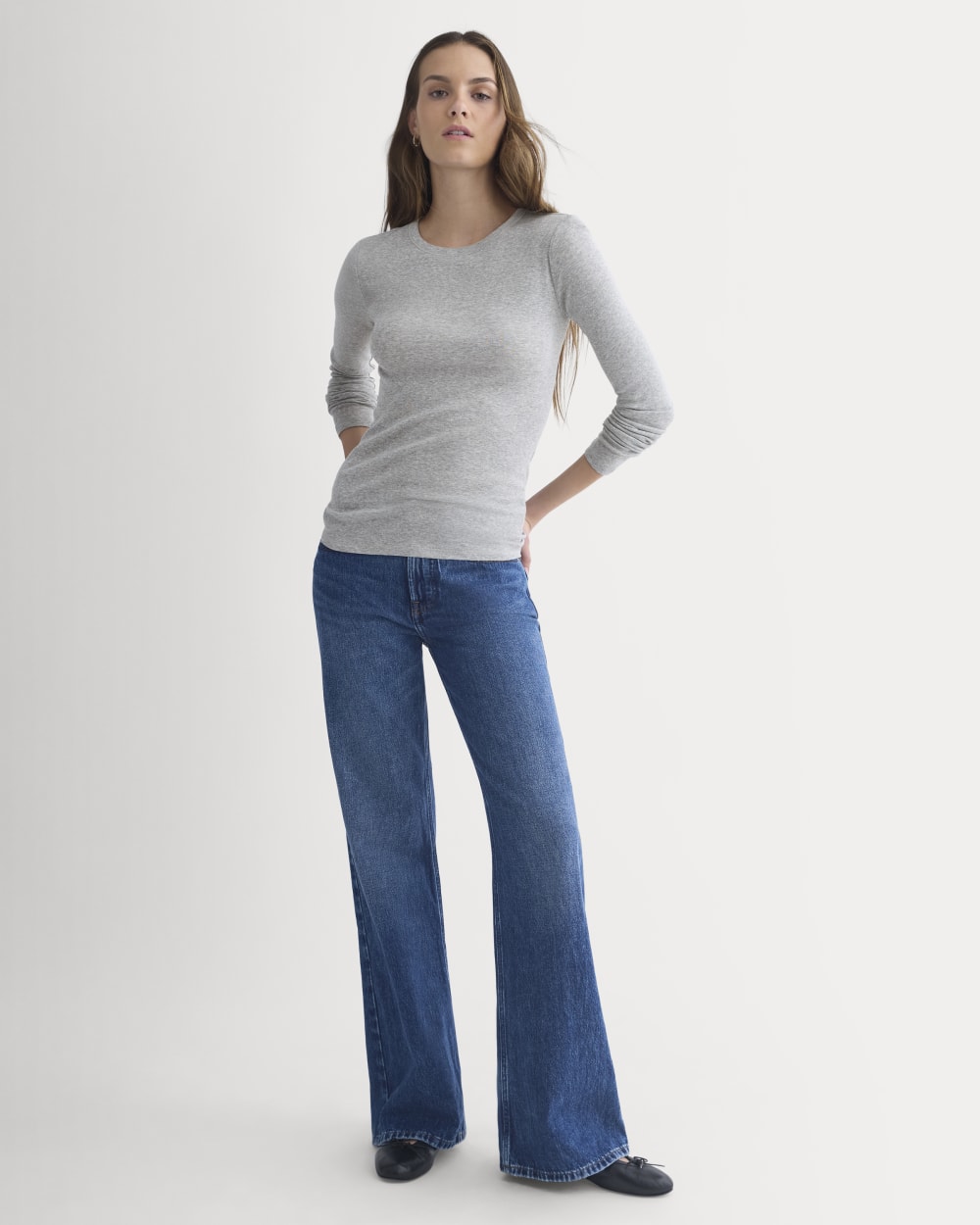 Tissue Long-Sleeve Crew | Heathered Grey