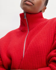 The Half-Zip Sweater in Luxe Merino | Classic Red