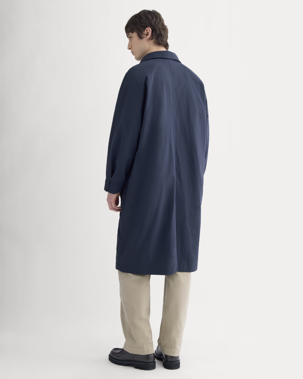 Re:Cycled Nylon Mac Coat | Deep Navy
