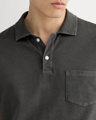 The Essential Organic Garment-Dyed Polo | Black