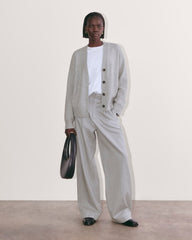 The Cocoon Cardigan in Plush Cotton | Heathered Grey