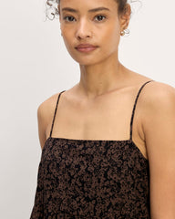 The Gauze Tiered Dress | Black / Cocoa Small Floral