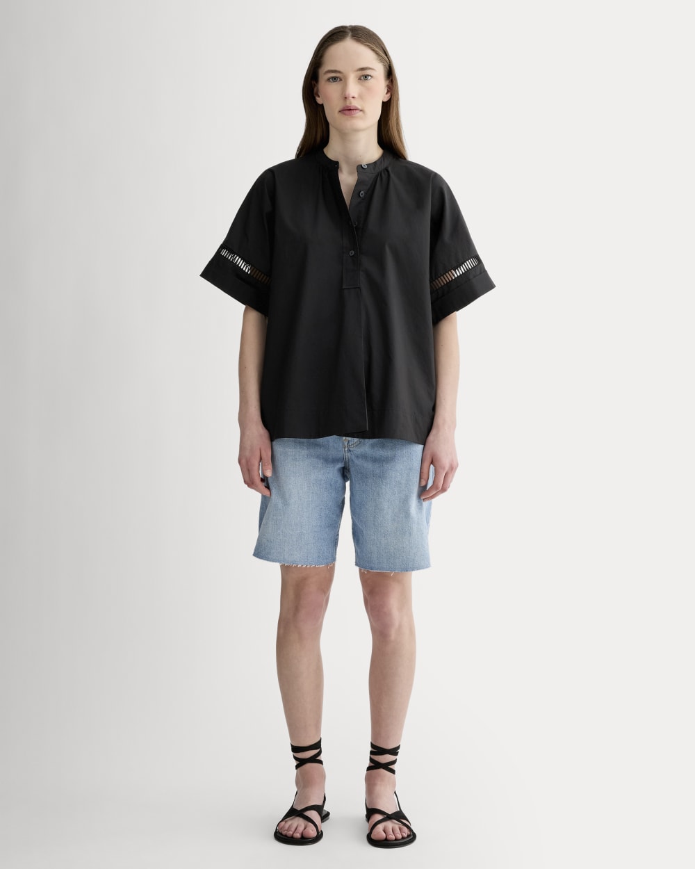 The Lace Trim Popover | Black