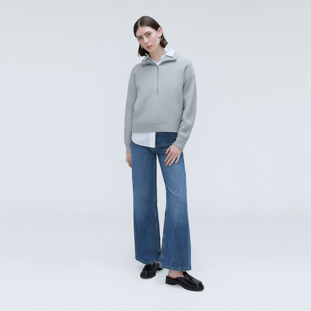 The Half-Zip Sweater in Luxe Merino | Sky