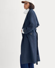 Drapey Twill Trench | Navy