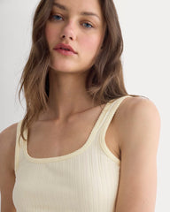 Scoop-Neck Tank in Pointelle | Lemon Icing