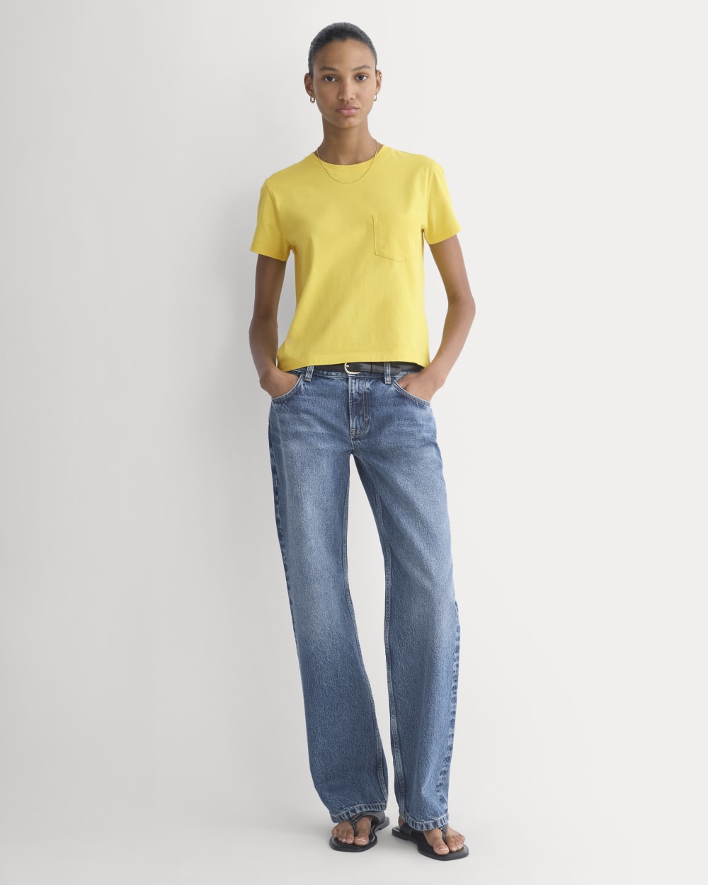 The Box-Cut Tee in Essential Cotton | Passion Fruit | Pocket