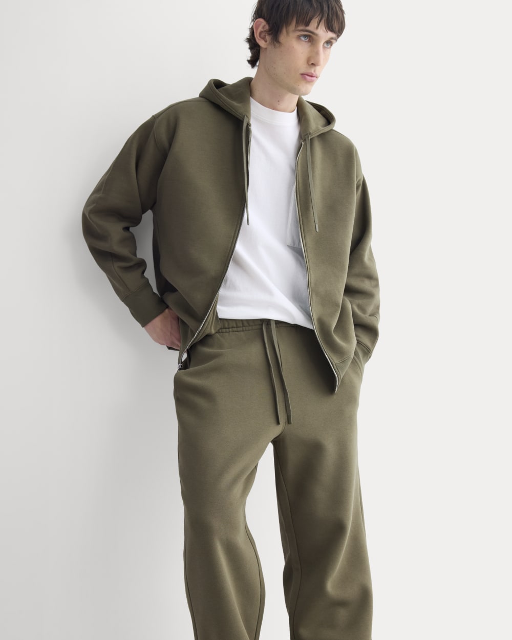 Luxe Fleece Full-Zip Hoodie | Olive Night