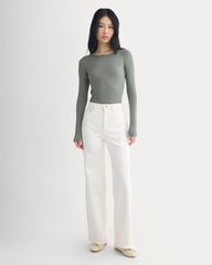 The Luxe Rib Long-Sleeve Crew | Agave Green