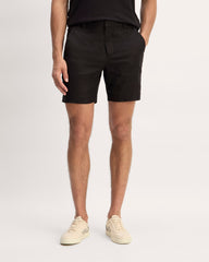 The 7" Linen Trouser Short | Black