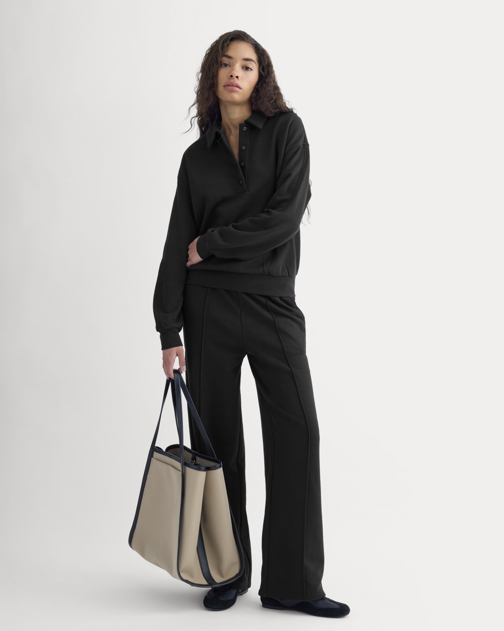 Lightweight Terry Pintuck Sweatpant | Black