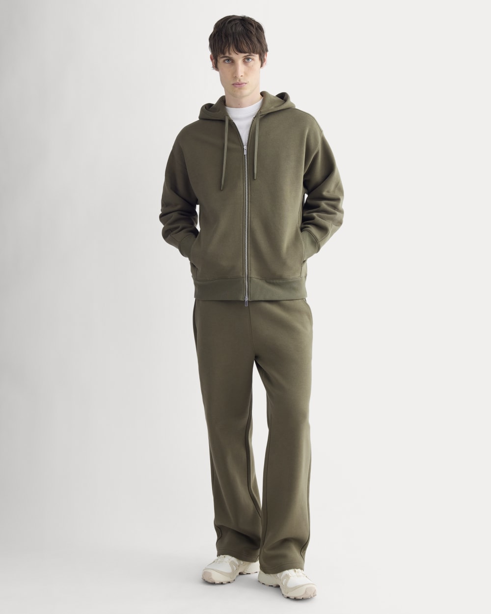 Luxe Fleece Full-Zip Hoodie | Olive Night