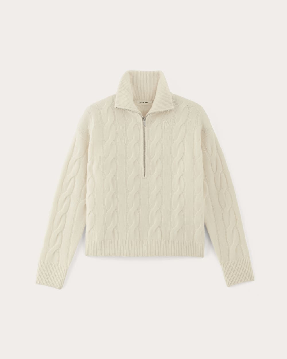 The Cable Half-Zip in Luxe Merino | Bone