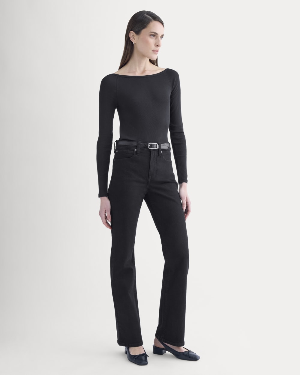 Luxe Rib Boatneck Top |  Black