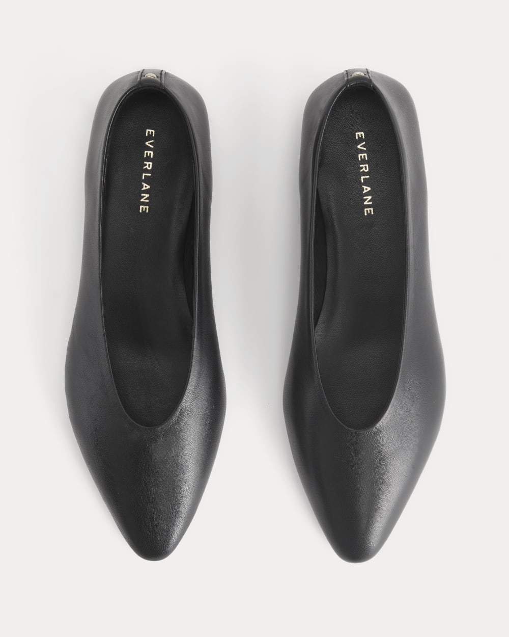 Made in Italy Almond-Toe Flat | Black Leather