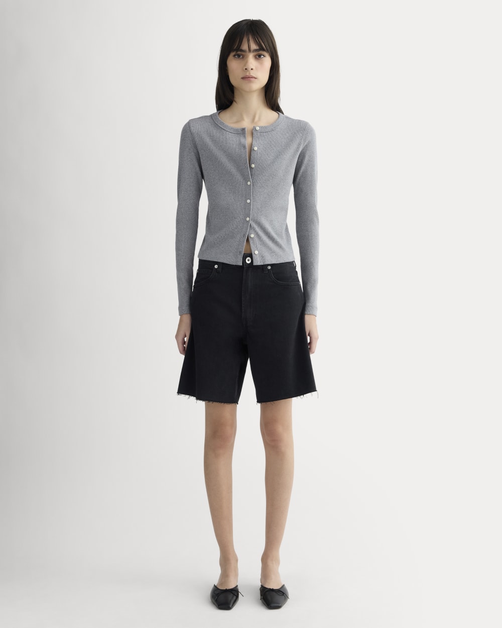 The Selfie Cardigan | Mid Heather Grey