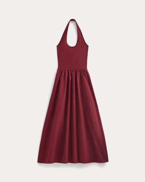 Halter Dress in Ultrasoft Cotton | Pomegranate