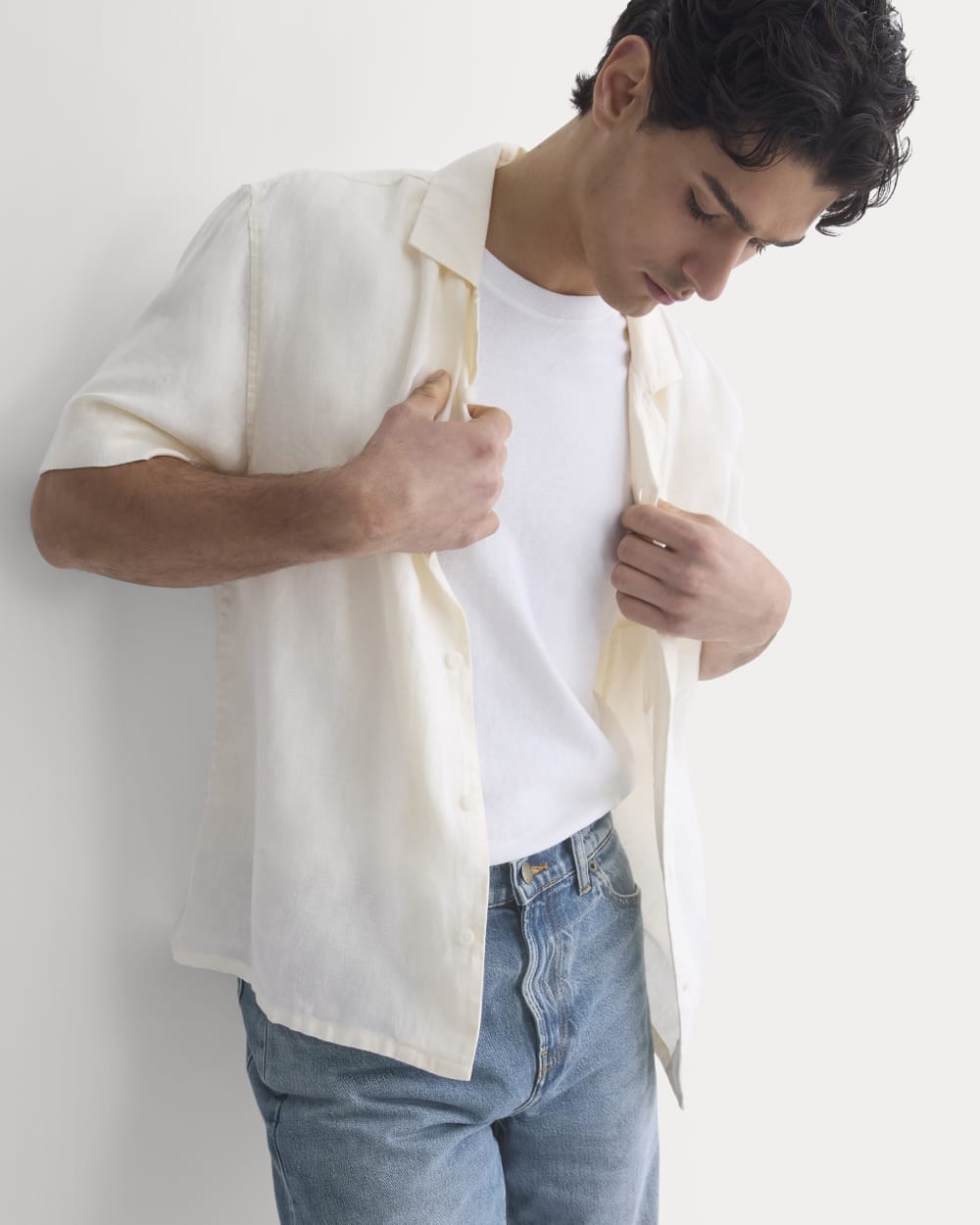 Linen Resort Shirt | Bone