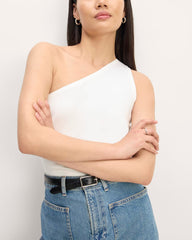 The Form One-Shoulder Tank | White