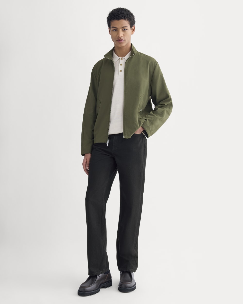 Re:Cycled Nylon Harrington Jacket | Olive Night