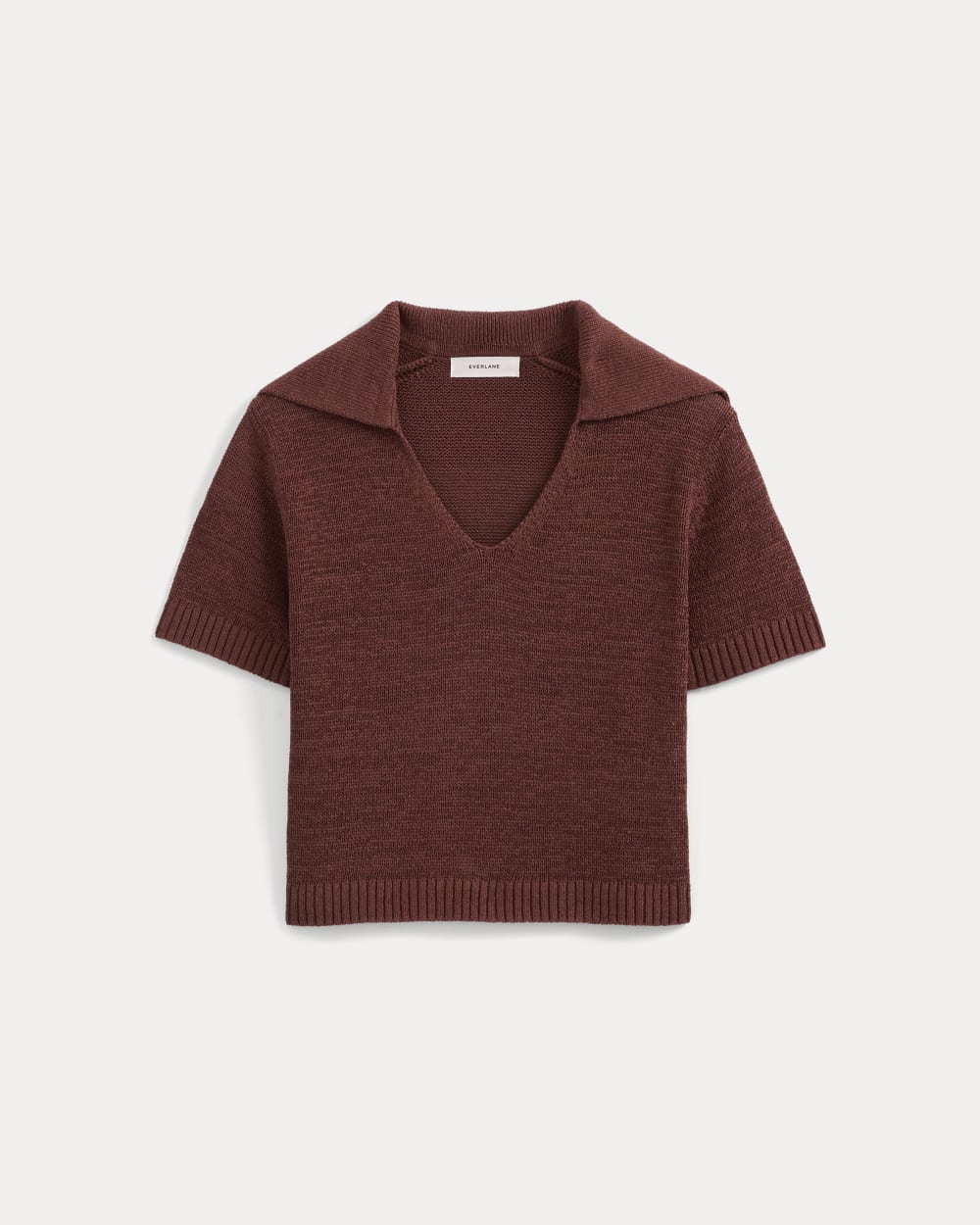 Open Collar Polo | Henna Red