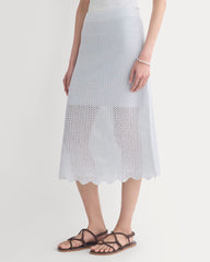 Lace-Knit Midi Skirt | Skywriting