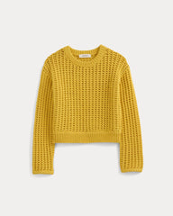Open-Knit Crew in Elevated Cotton | Passion Fruit