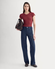 The Cozy Rib Tee | Pomegranate