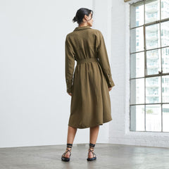 The City Stripe Draped Shirt Dress | Beech