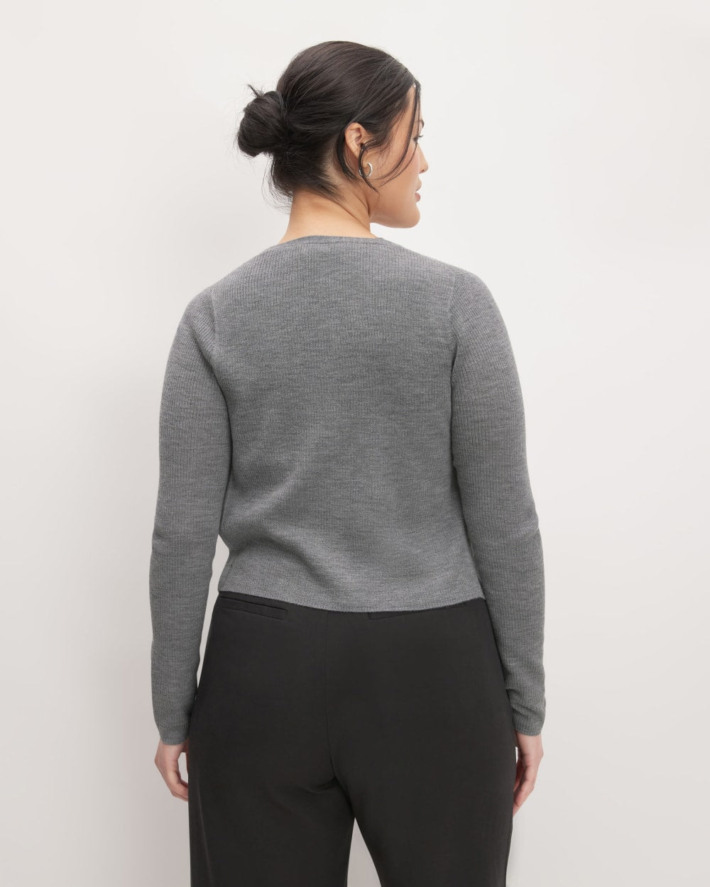 The Cardigan in Ultrasoft Merino | Heather Mid Grey
