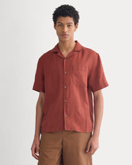 Linen Resort Shirt | Henna Red