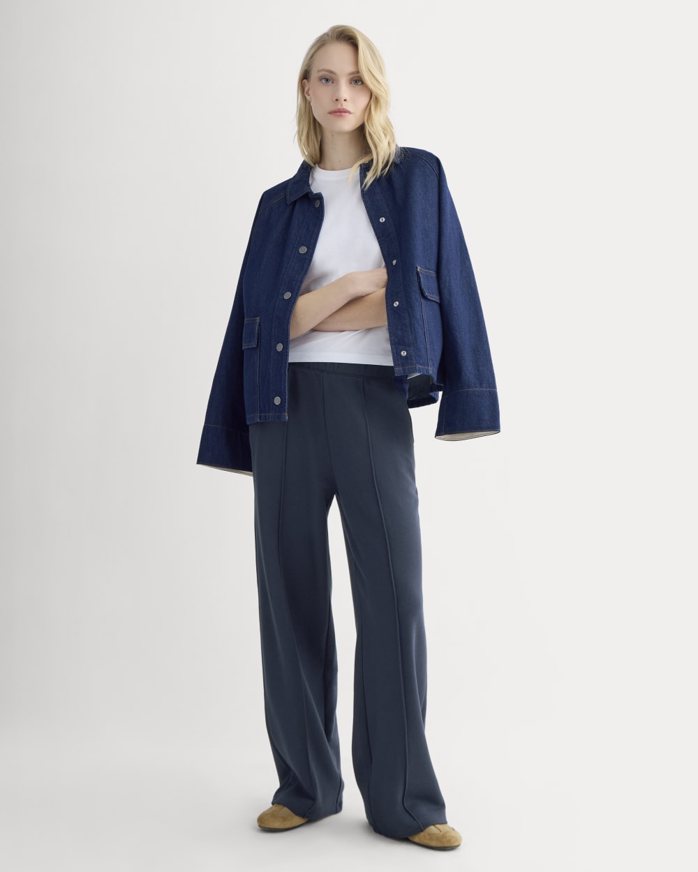 Lightweight Terry Pintuck Sweatpant | Navy