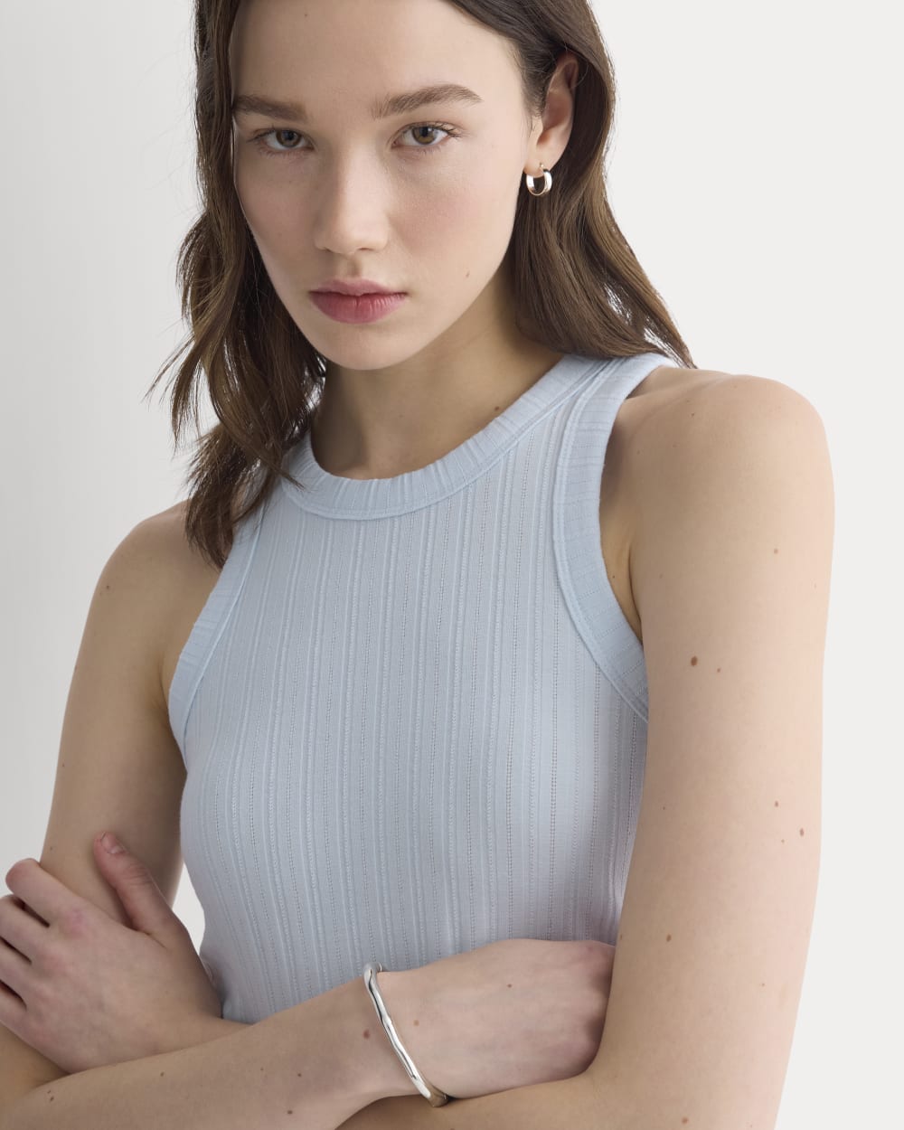 Racerback Tank in Pointelle | Skywriting