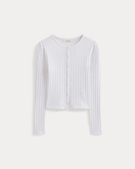 Cardigan in Pointelle | White