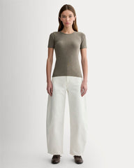 The Luxe Rib Crew | Heathered Fatigue