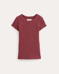 The Cozy Rib Tee | Pomegranate