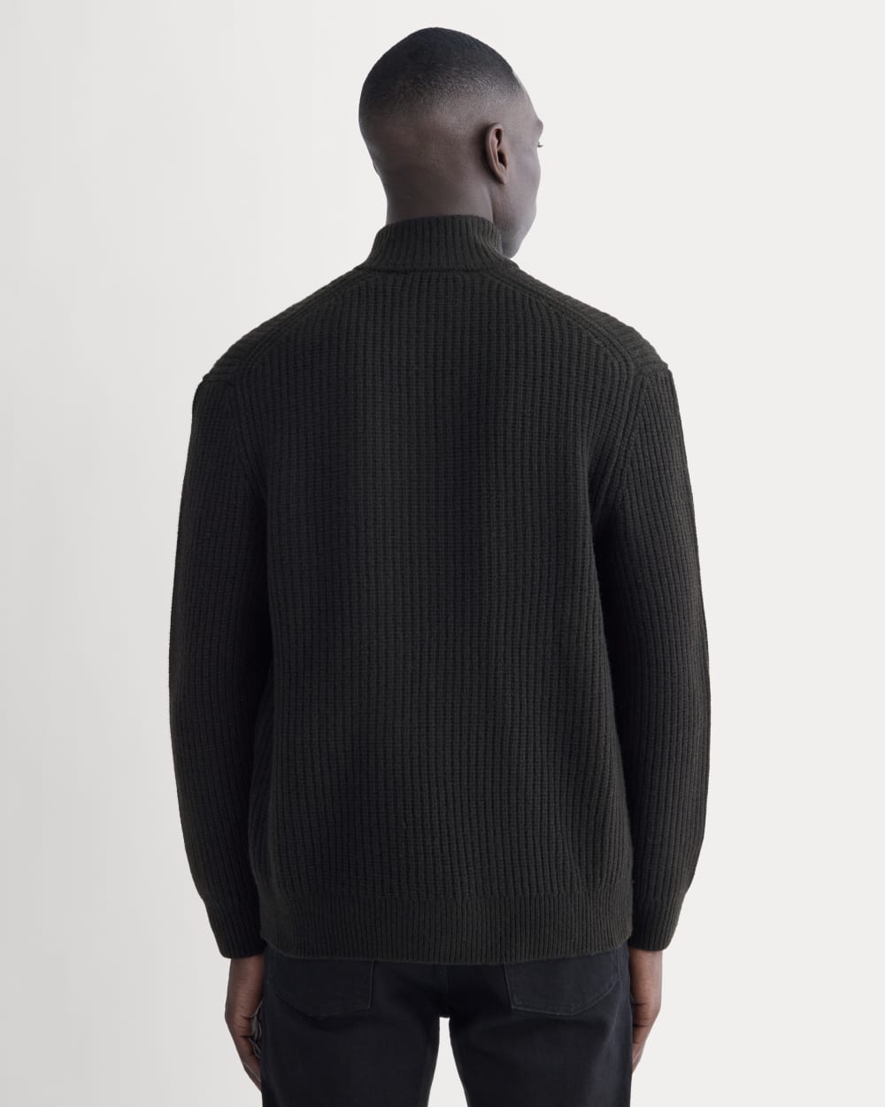 The Felted Merino Half-Zip Sweater | Black