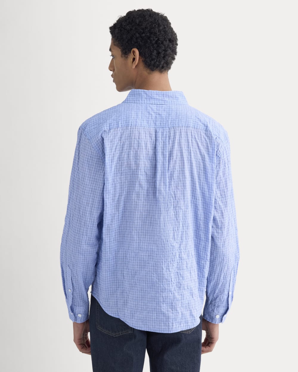 Textured Voile Button-Up Shirt | Open Air Plaid