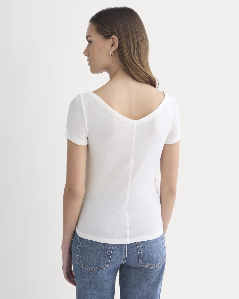 Tissue Short-Sleeve V-Neck Top | Bone