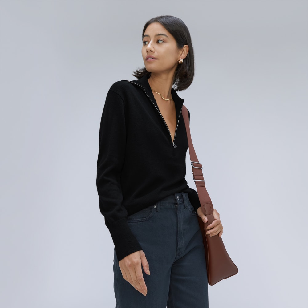 The Luxe Merino Half-Zip Sweater | Black